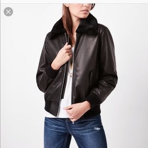 NWT ROOTS leather Lamba bomber jacket size 4
